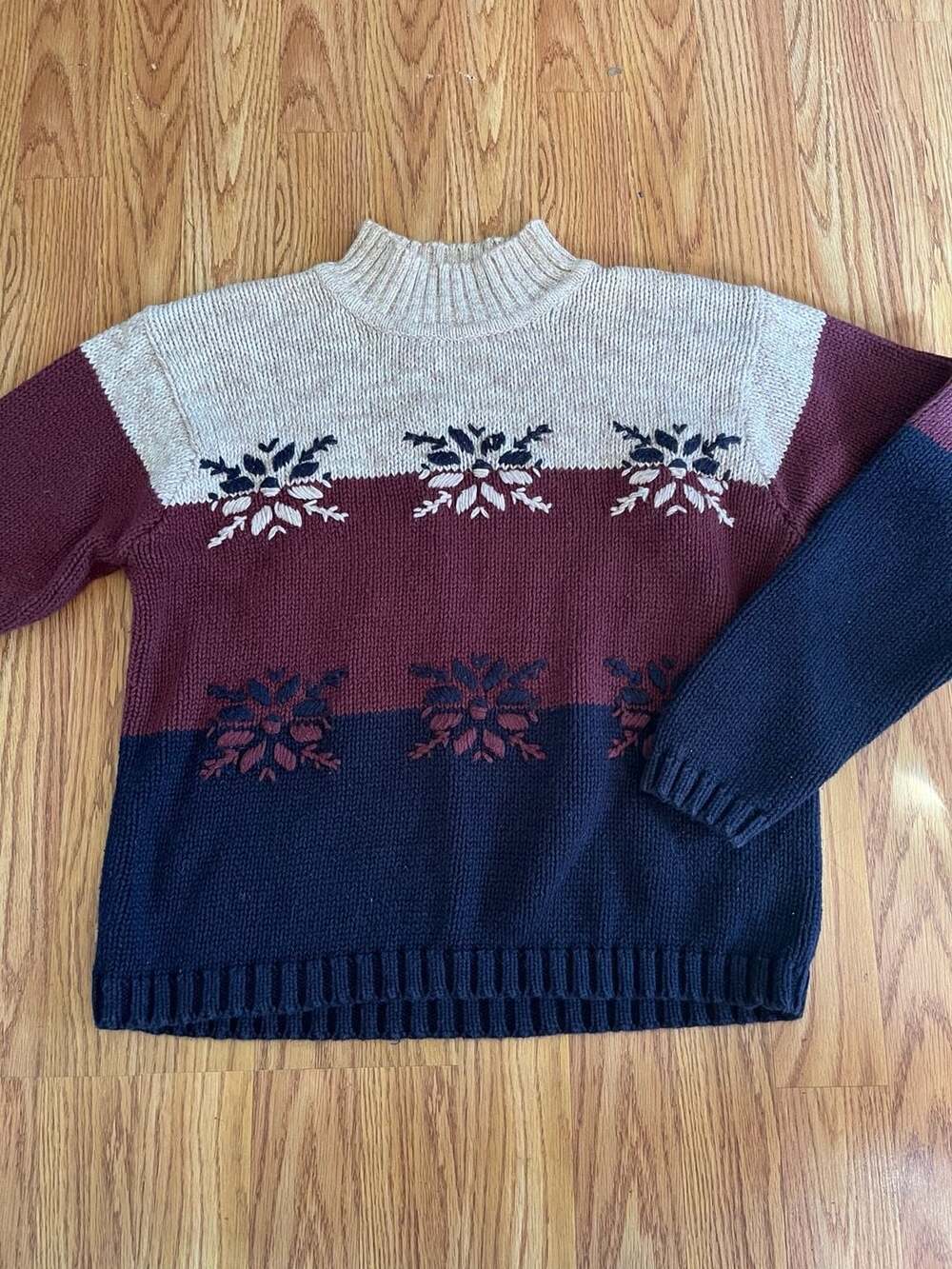 Paul Harris Design Women's Vintage 90s Chunky Knit Sweater, Small,